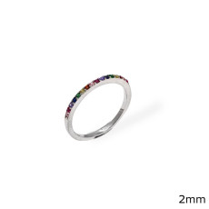Silver Half Band Eternity Ring With Zircon