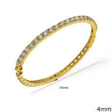 Silver handcuffed Bracelet 925 With Zircon