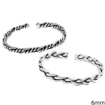 Silver handcuffed Bracelet 925 Braided