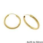 Silver Earrings Hoops 50mm