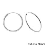 Silver Earrings Hoops 70mm