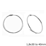 Silver Earrings Hoops 40mm
