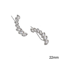 Silver Earrings With Earline 22mm