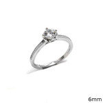 Silver Solitaire Ring