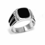 Silver Ring With Square Plate