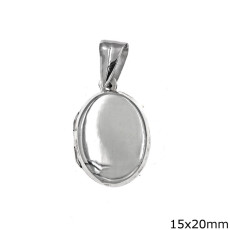 Silver Oval Openable Pendant