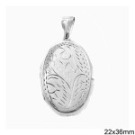 Silver Oval Openable Pendant 22mm