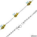 Silver Bracelet Enameld Bees