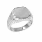 Silver Men's Ring With Stripes