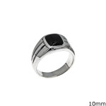 Silver Onyx Ring 10mm