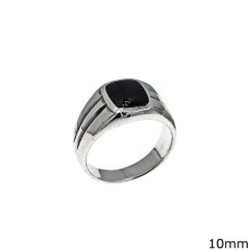 Silver Onyx Ring 10mm