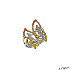 Δαχτυλίδι Ασημένιο Δαντελωτό Πεταλούδα